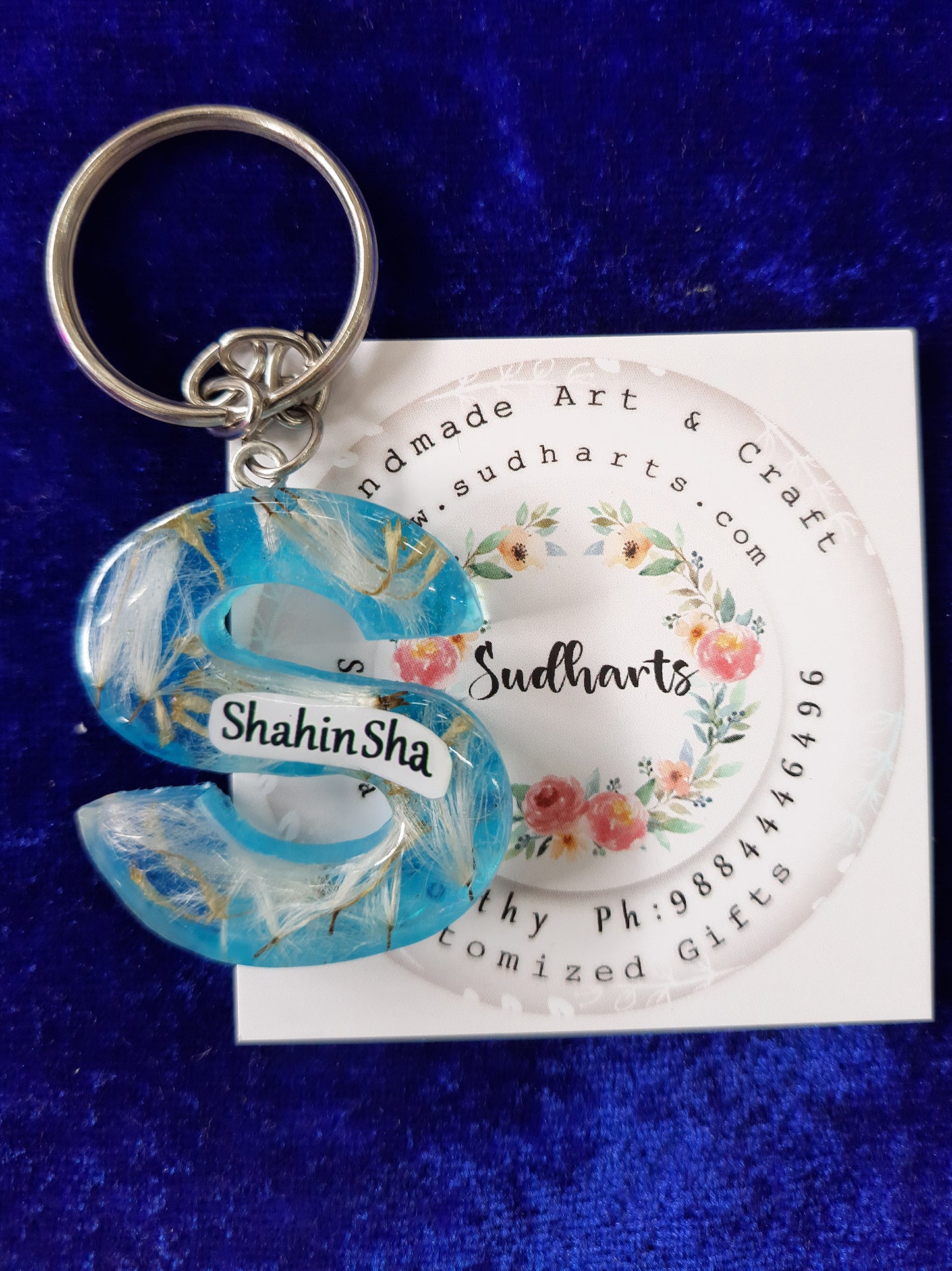Name on Letter 'S' Keychain