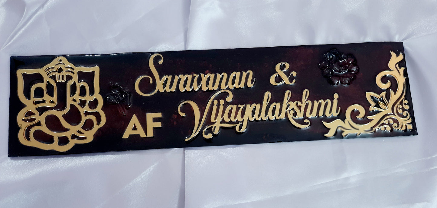 Golden Letter Name Board