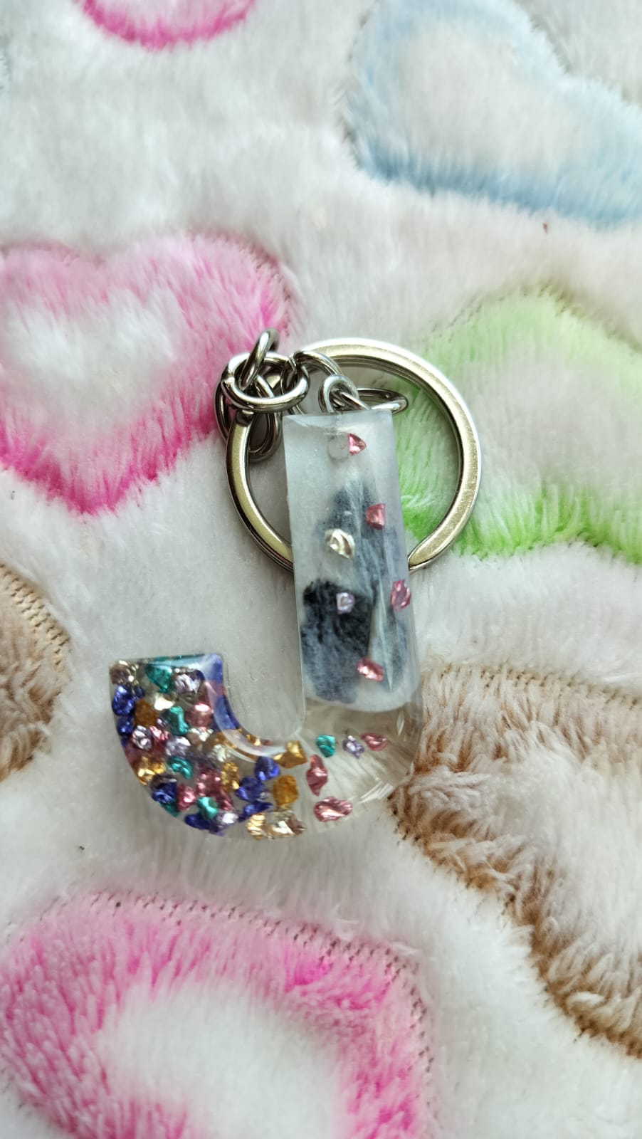 'J' Letter Flower Keychain