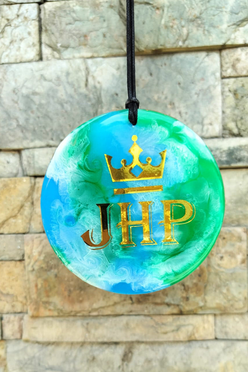 Double side  Car hanging - text and photo - 4 inches