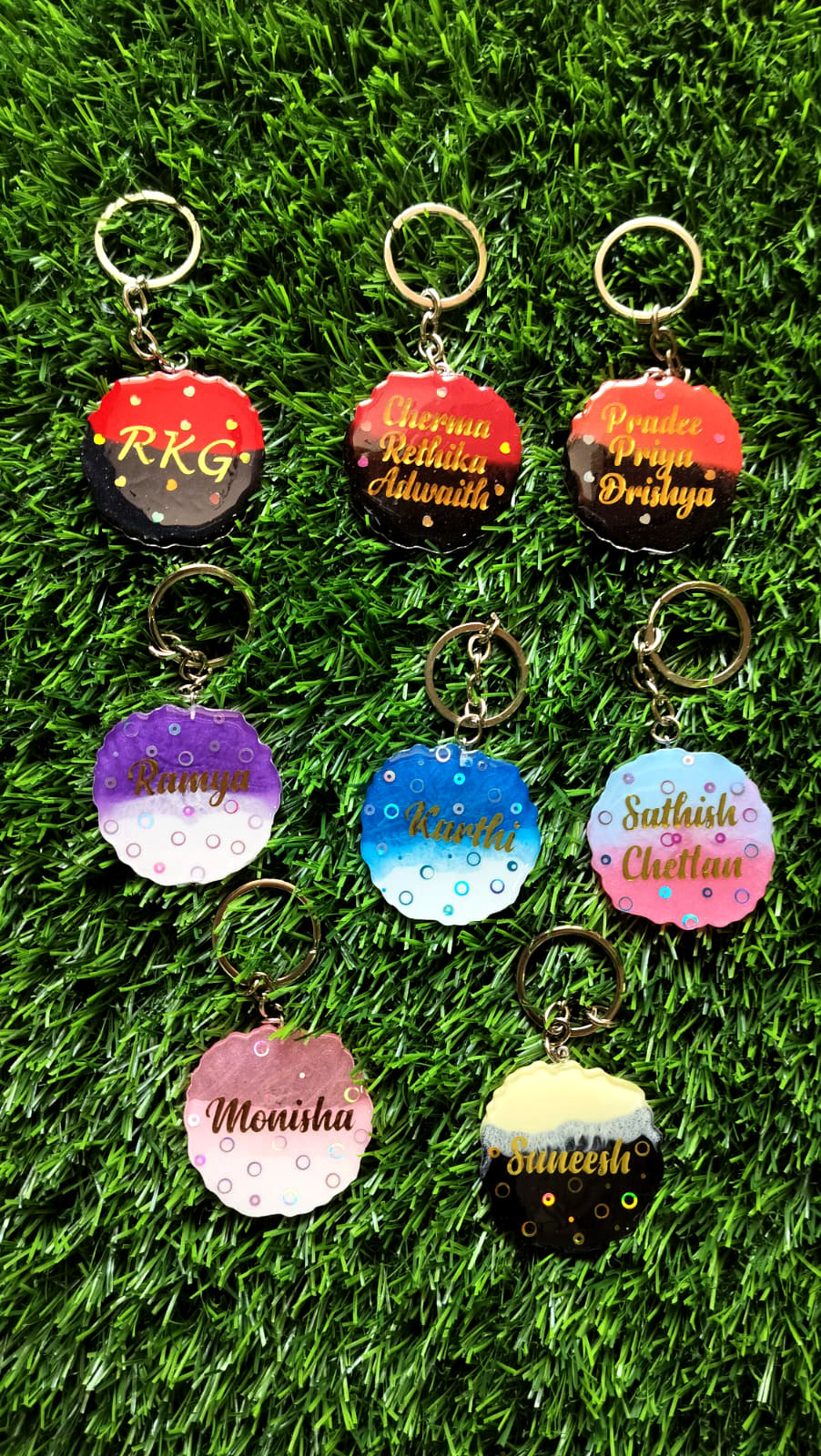 Agate Nameand photo keychain 2 inches