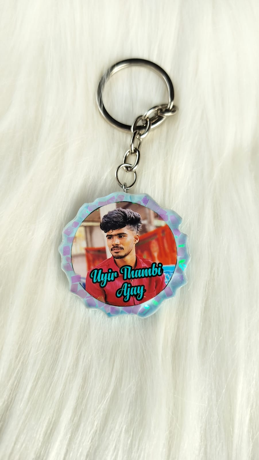 Agate Photo Keychain