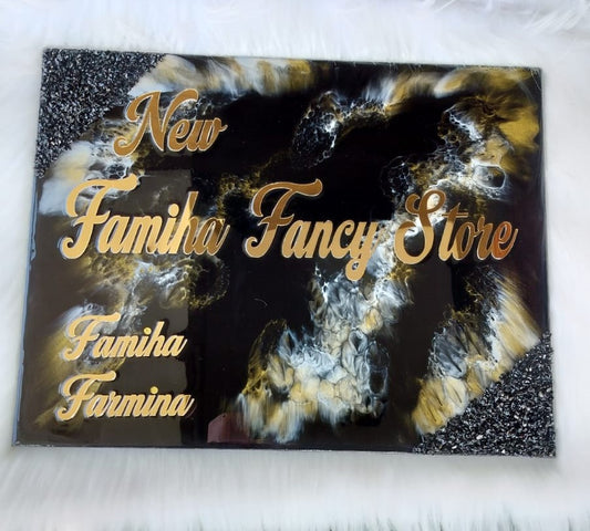 Black Name Board - 18 inches