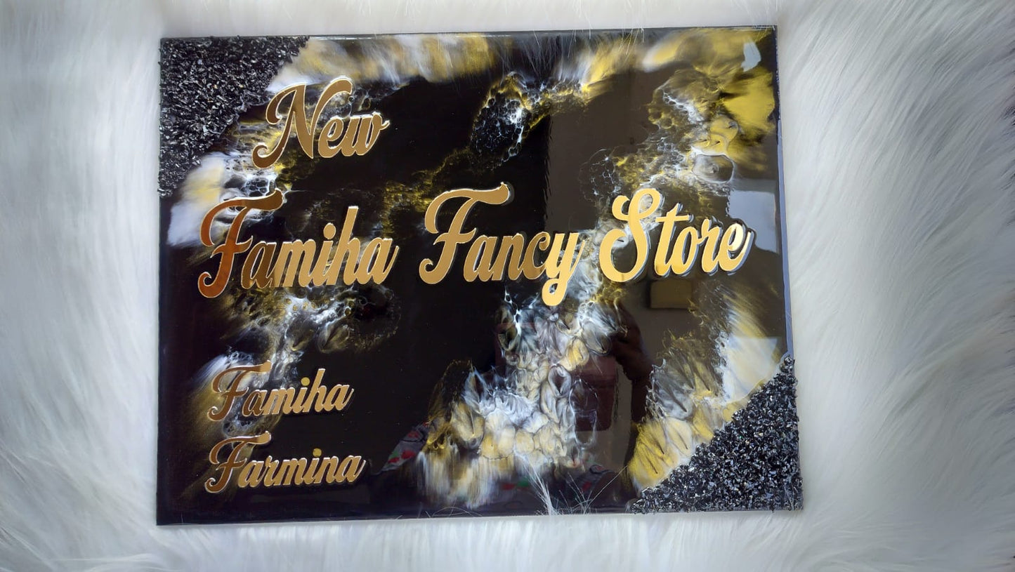 Black Name Board - 18 inches