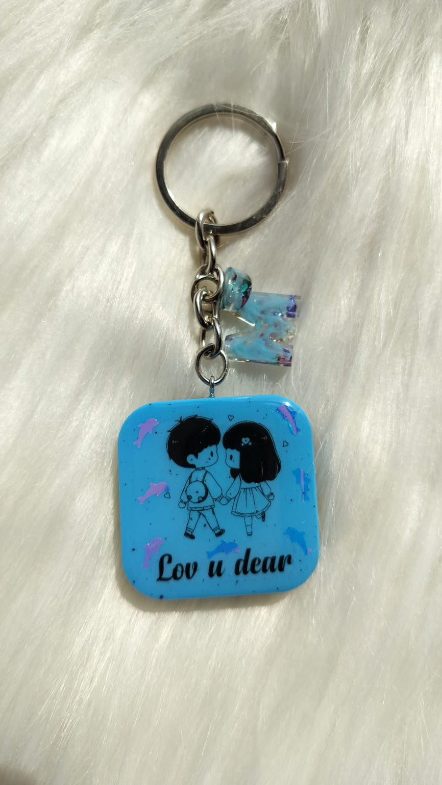 Square key chain - Red