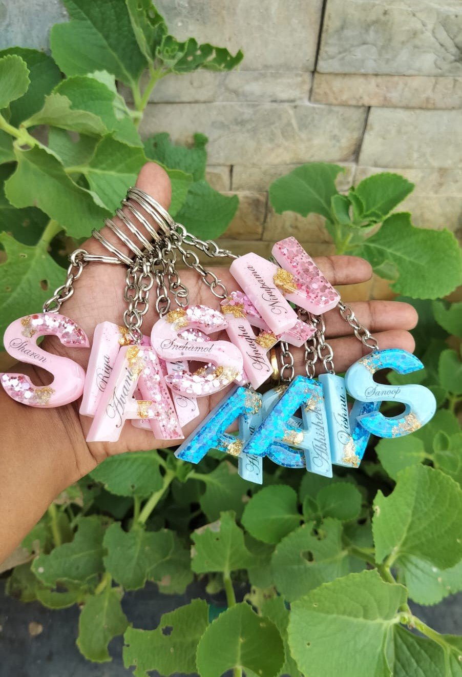 Letter Keychains - Pink and blue Bulk orders