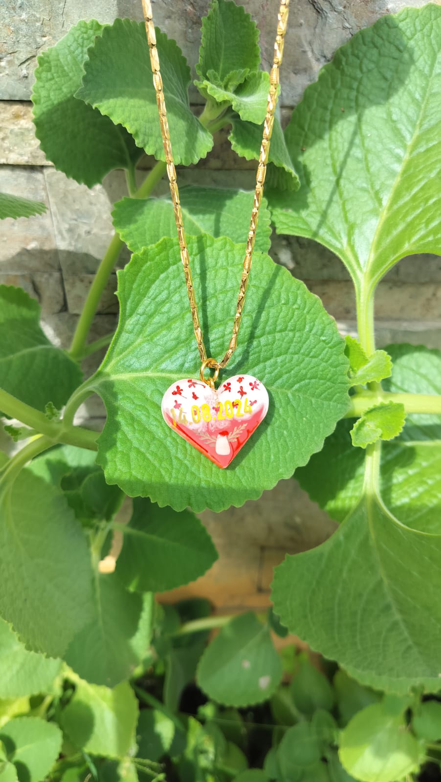 Resin heart Pendant - Baby Tooth