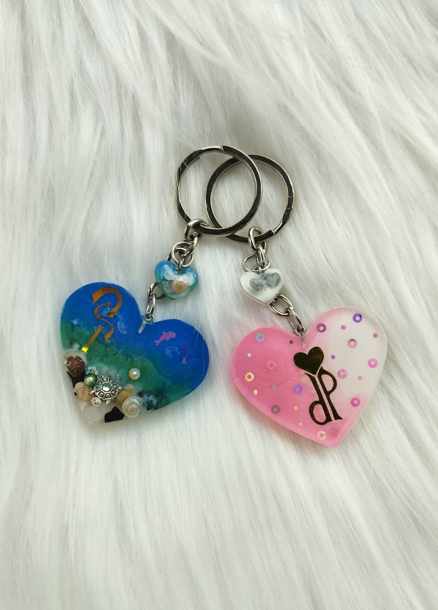 Heart key chain _with name