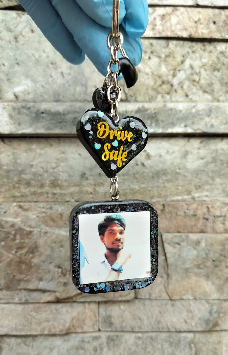 Square key chain - Black