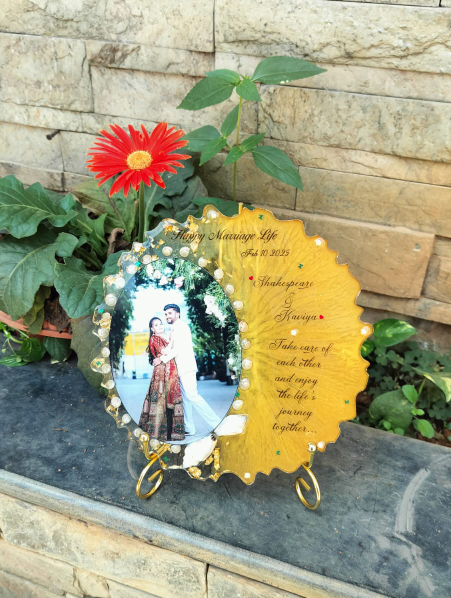 Marriage wishes 8" agate Frame