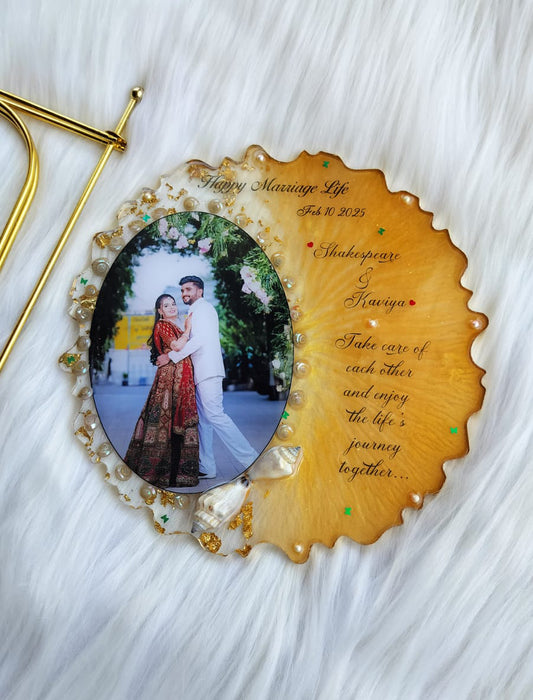 Marriage wishes 8" agate Frame
