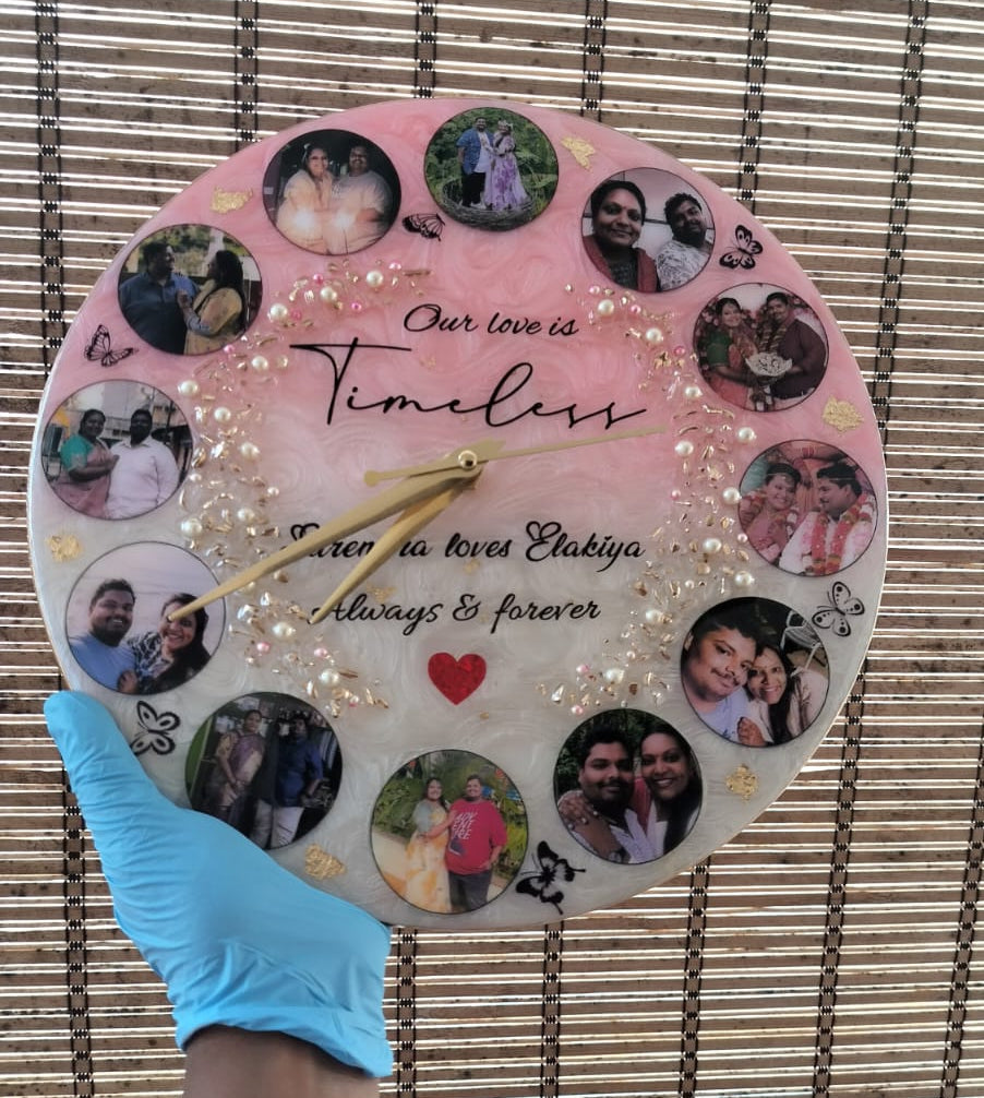 12 inches clock _Timeless Bong _ Pink shade