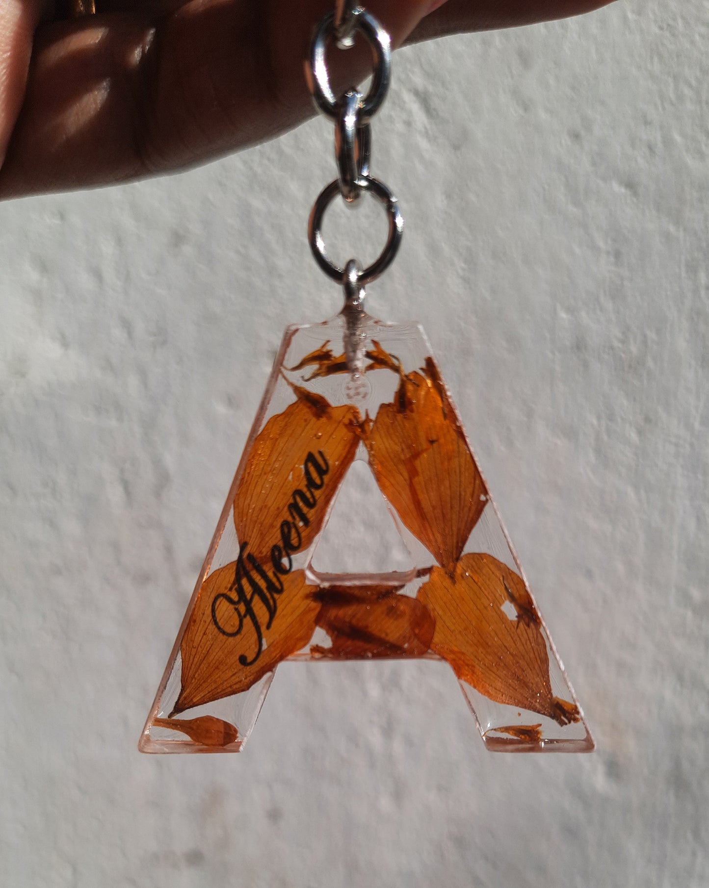 Name on Flower Letter Keychains