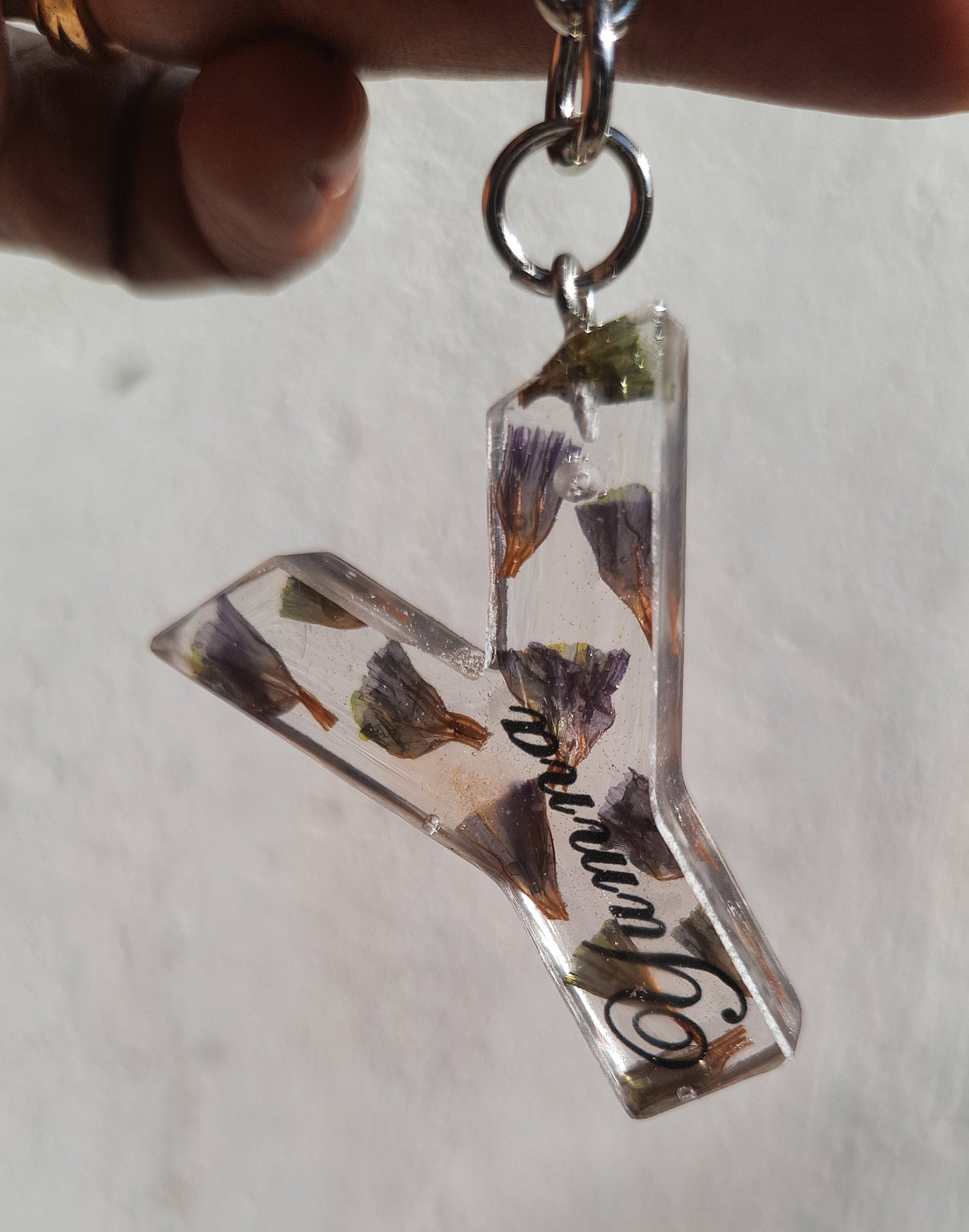 Name on Flower Letter Keychains