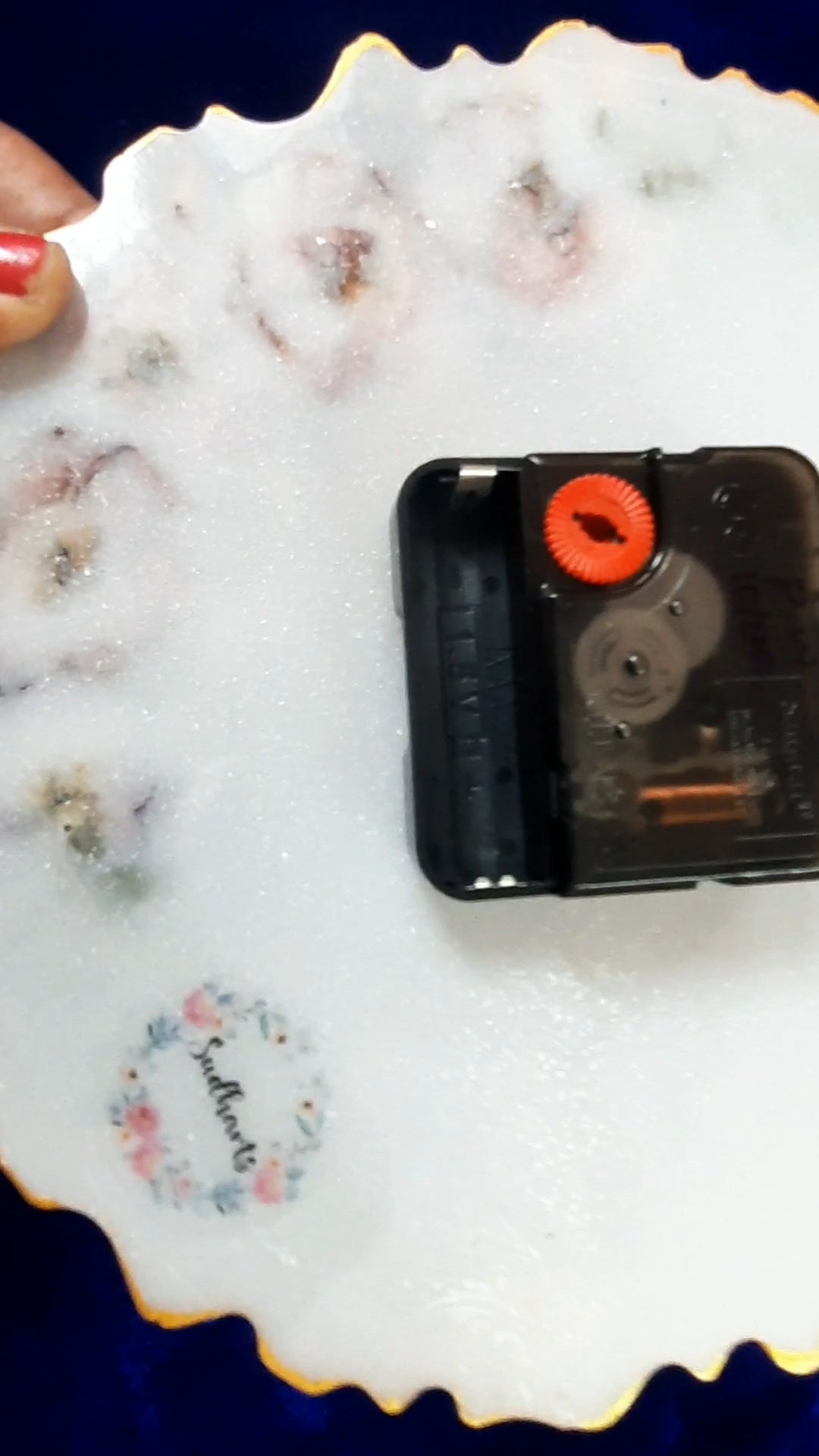 Wall Clock with Wedding Flowers - Save Memories