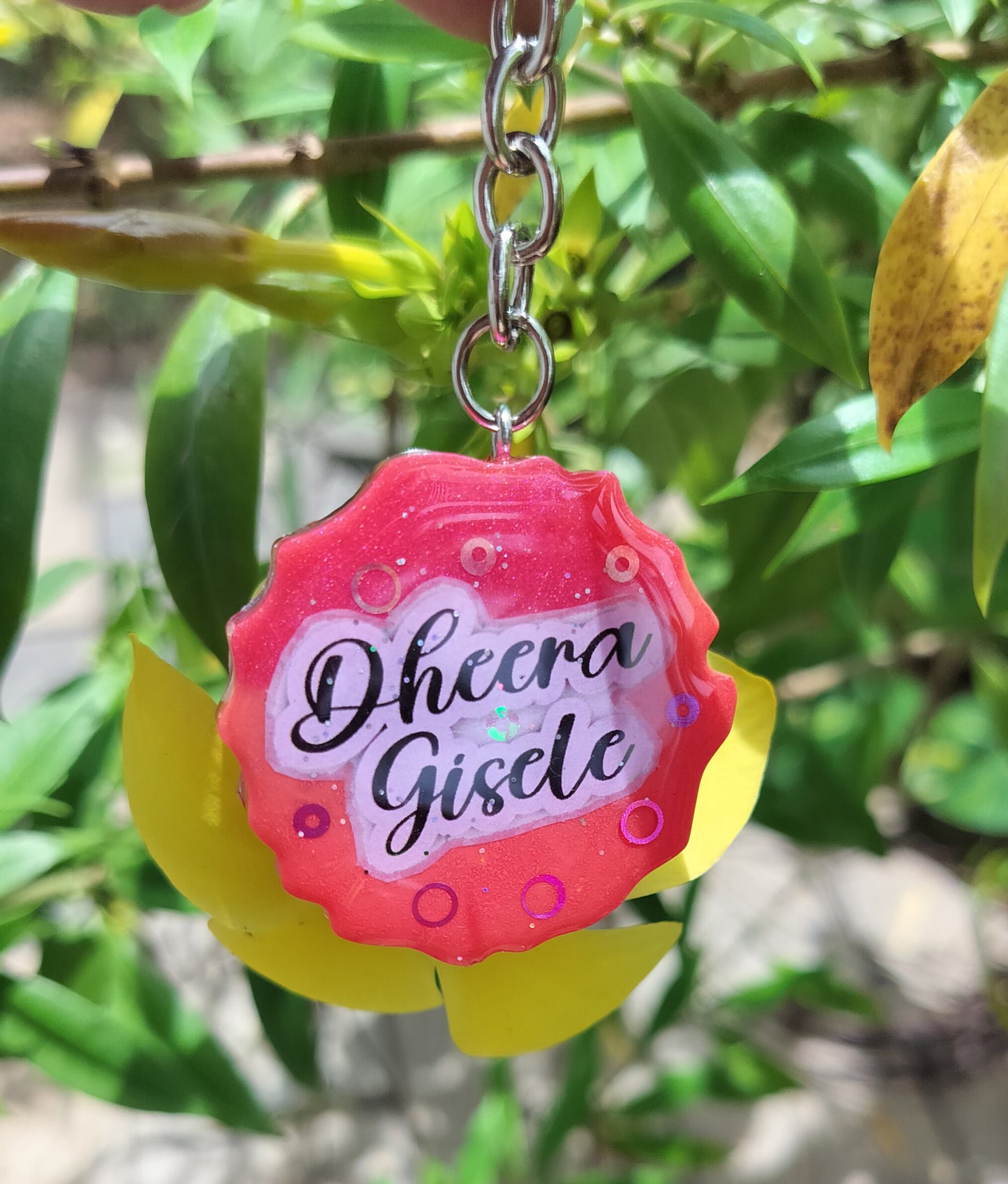 Double side Keychain Circle