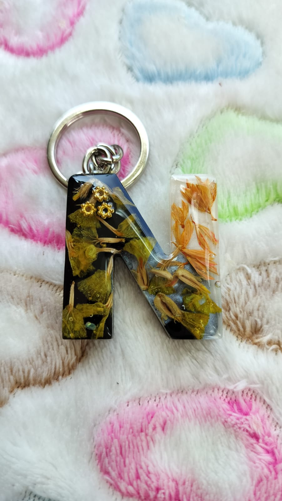 Flower Letter  Keychains