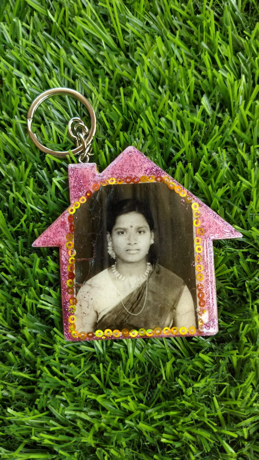 Customized House shape Keychain - special person