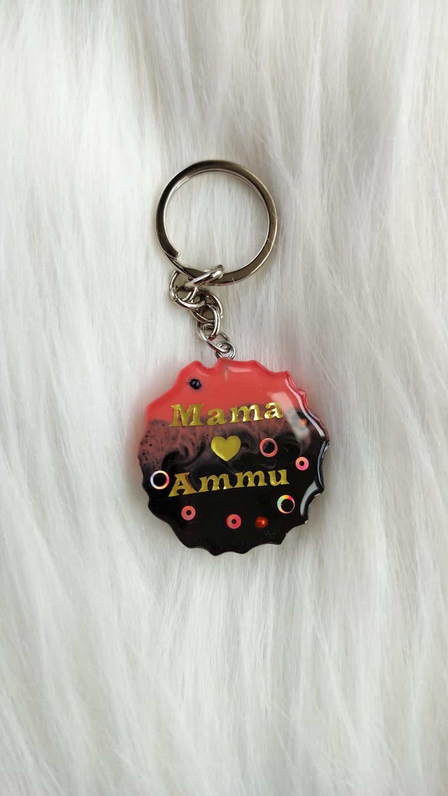 Customized Name Keychain - Vinyl golden sticker