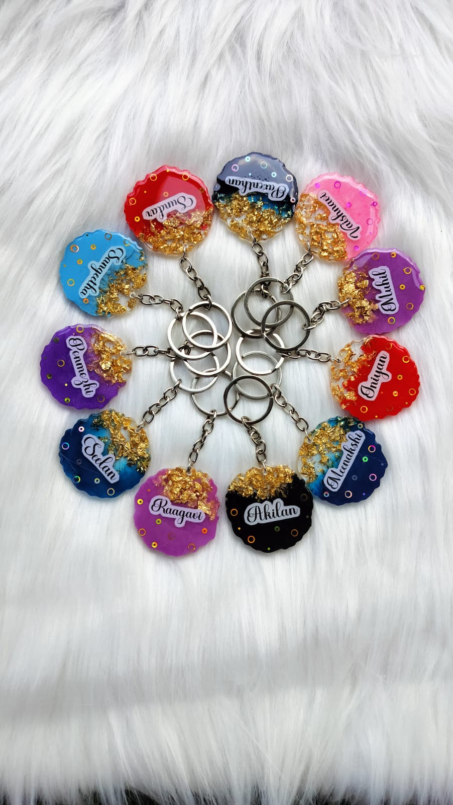 Agate Name Keychain 2"