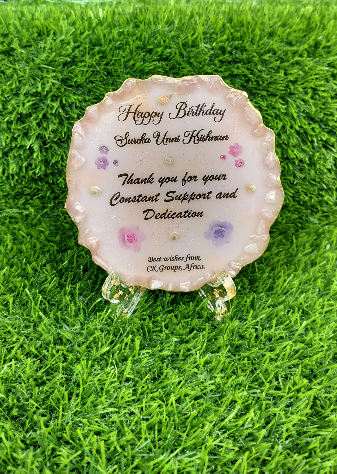 6" Birthday Frame Agate