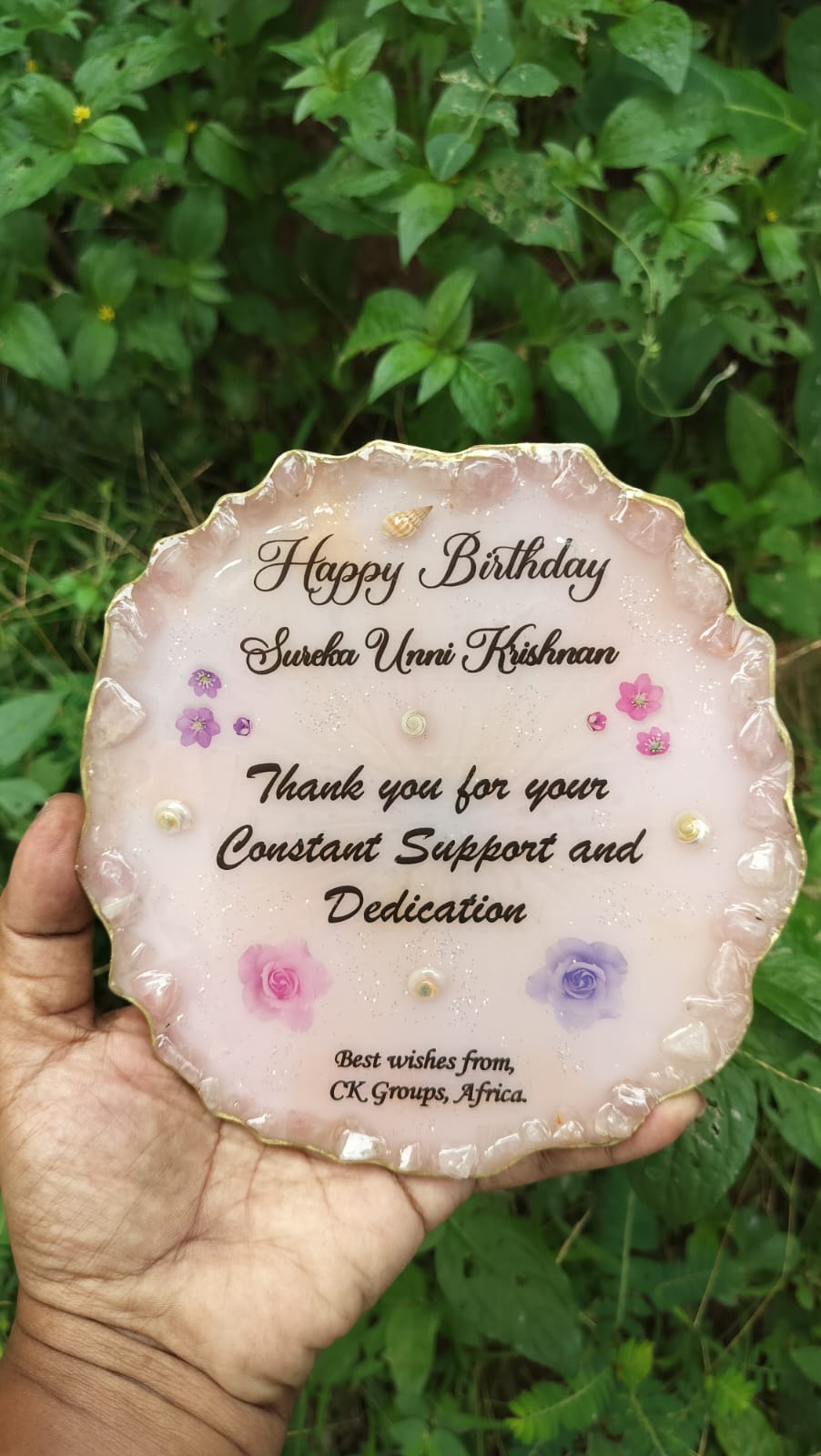 6" Birthday Frame Agate