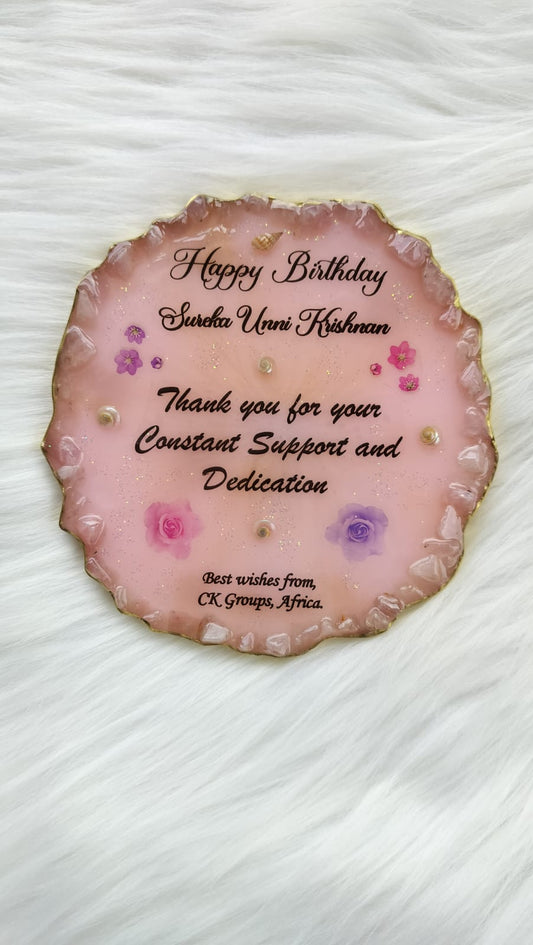 6" Birthday Frame Agate