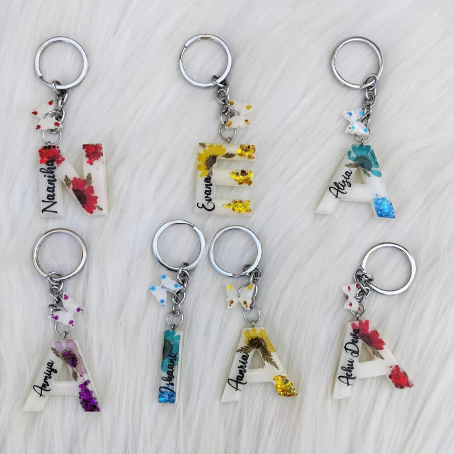 Alphabet names key chain