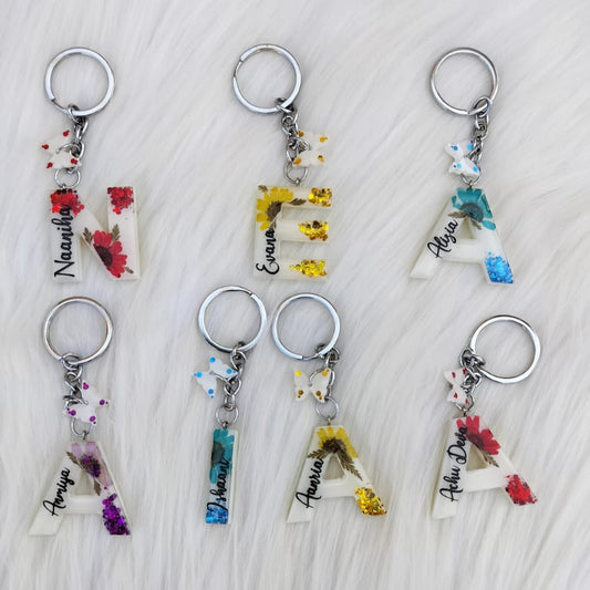 Alphabet names key chain