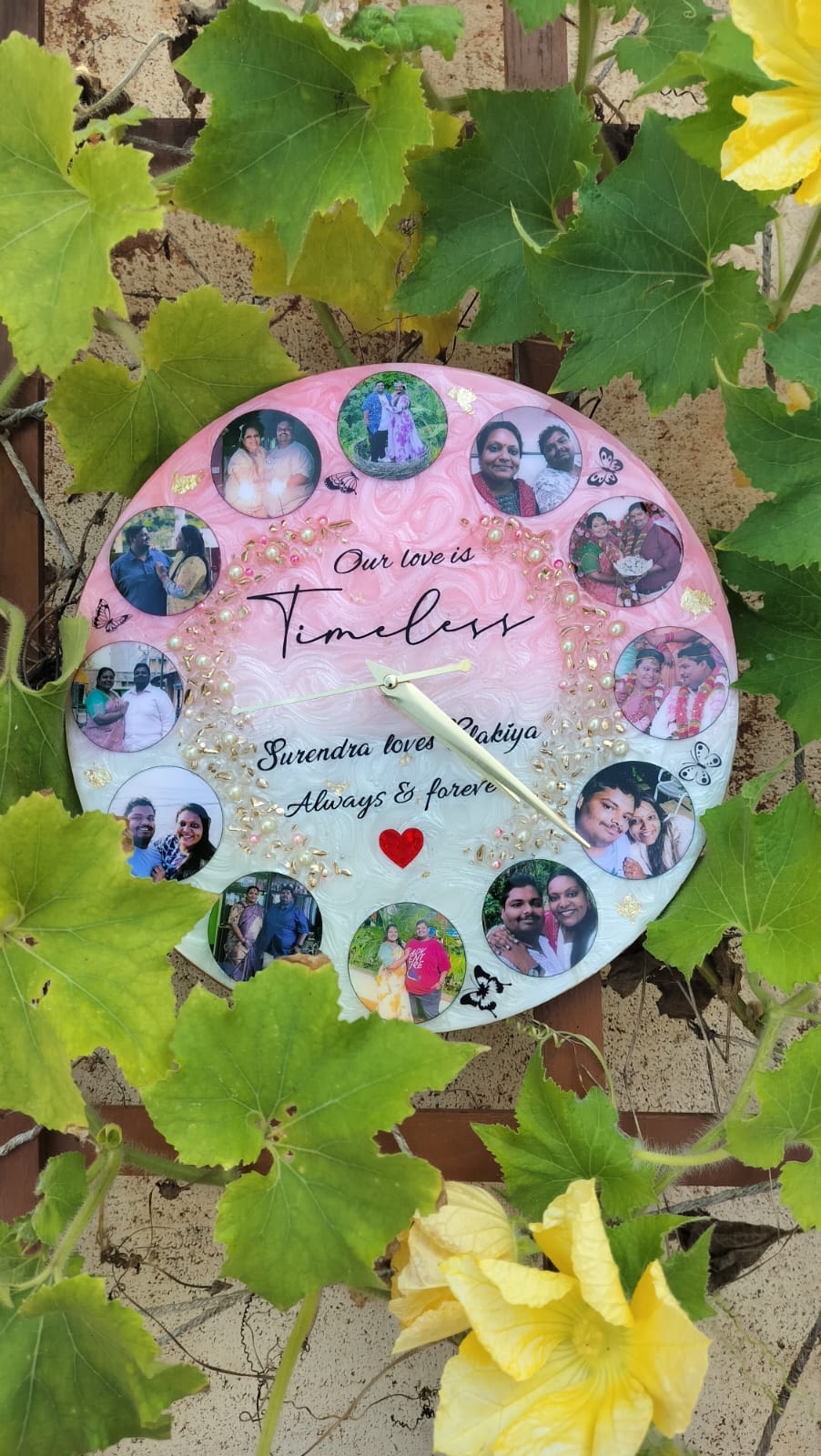 12 inches clock _Timeless Bong _ Pink shade