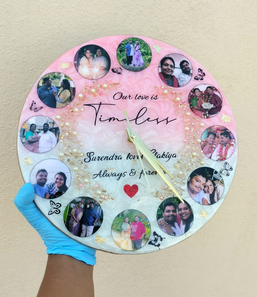 12 inches clock _Timeless Bong _ Pink shade