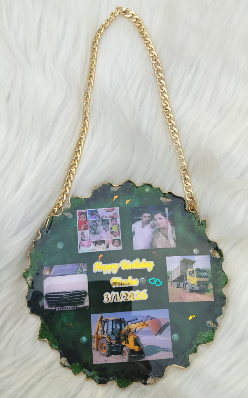 8 inches Birthday Frame with gold hanging